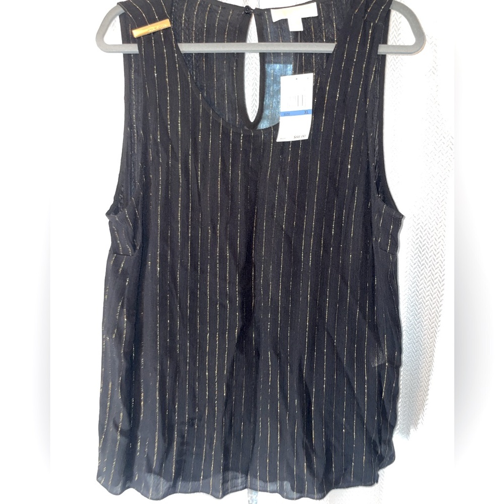 NWT MICHAEL KORS BLACK AND GOLD TANK TOP